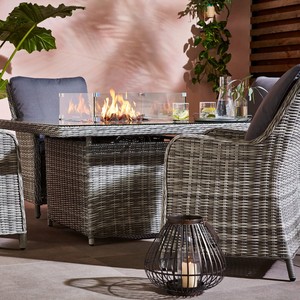 Rattan BBQ Patio Furniture Chair and Dining Fire Pit <b>Table</b> Set Outdoor Chair With Fire Pit <b>Table</b> Garden Dinning Set JPD-2034 Wic - Product Image 4