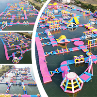 Île de divertissement gonflable AirFunPro en PVC pour parc aquatique, équipement de jeu personnalisable pour usage commercial