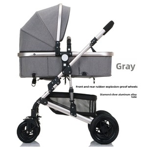 Poussette Bébé en Alliage d'Aluminium Haute Visibilité, Landau, Nacelle, Poussette <span class=keywords><strong>Parapluie</strong></span>, Inclinable et Pliable, Capacité de Charge 15kg, pour 0-6 mois - Product Image 1