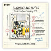 Carte de contrôle de cuisinière infrarouge SUCAN SU 11R avec protection contre les surtensions 6KV, PCB compact pour la fabrication de cuisinières électriques