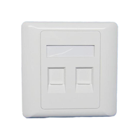 Placa de pared RJ45 tipo 86, placa frontal de red de un, dos o cuatro puertos, placa de pared de red RJ45 de PC ABS