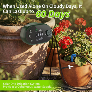 HD LED Display Drip Irrigation System <b>Solar</b> 8W Auto <b>Kit</b> 30 Pots 22 Timing Modes Anti Siphoning IPX5 Waterproof Garden - Product Image 3