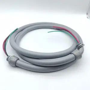 Electrical AC Whip Kit Nonmetallic Liquid Tight Flexible Nylon Electrical Conduit with Straight 90 Degree Fittings