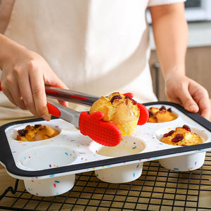 Moule à gâteau manuel imprimé personnalisé avec revêtement pour cupcake Plateau <span class=keywords><strong>de</strong></span> cuisson pour tarte Moule à muffins en silicone avec cadre en métal - Product Image 6