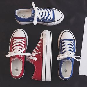 Antsfight Trendy Women's Eco-Friendly Canvas Platform Sneakers with Medium <b>Heel</b> (3-5cm) Made in Mainland China Sewing Detail - Product Image 4