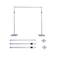 Support de toile de fond rétractable moderne à double barre transversale horizontale pour rideaux de scène, idéal pour mariages, détachable