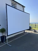Écran de projection à montage rapide de 72 à 150 pouces - Écran de cinéma extérieur de qualité professionnelle avec cadre en aluminium et tension