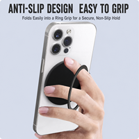 Penyangga Ponsel Aluminium Alloy Magnetik Putar 360 Derajat untuk iPhone dengan Desain Cincin Desktop Portabel