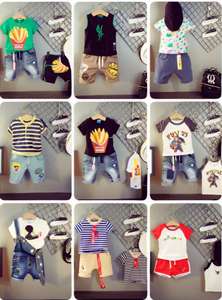 Vêtements d'été pour enfants en gros, en coton, ensembles assortis, t-shirts, pantalons, robes, tous genres, sans marque CN/GUA - Product Image 5