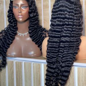 Perruques en cheveux humains bouclés de 30 à 34 pouces, densité 250, cheveux brésiliens Remy, dentelle frontale transparente HD, vague profonde - Product Image 2