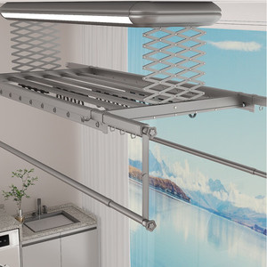 Balcony Foldable Aluminum Alloy Clothes Drying <b>Rack</b> with Retractable Design - Product Image 3