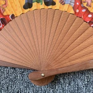 High Quality Spanish Bamboo Folding Hand Fabric Fan Eco-Friendly Folk Art Design for Business <b>Gifts</b> and Wholesale - Product Image 6