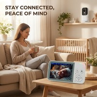LOGO KT-828S-2 Moniteur vidéo pour bébé 3,5 pouces Caméra émetteur-récepteur audio Vision nocturne VOX Audio bidirectionnel Alerte de température Berceuse