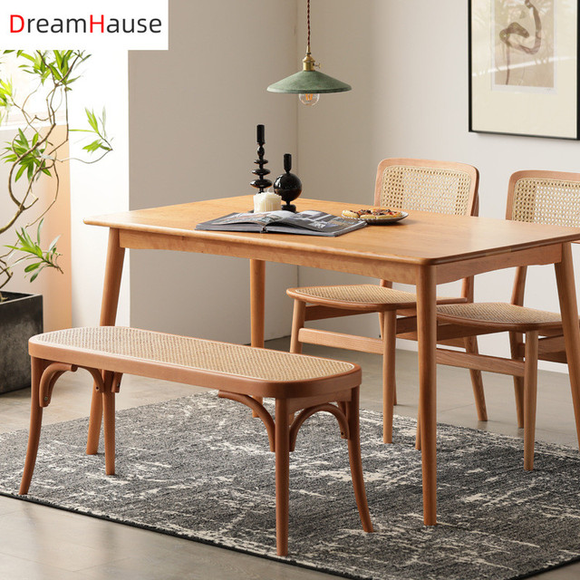 Wood Long Bench Dining Room Living Room Restaurant Leisure Dining Bench