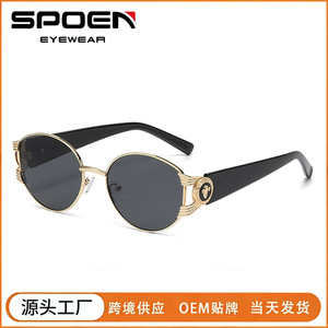 Gafas de sol ovaladas con montura completa, lentes degradadas UV400, estilo retro para mujer, moda para adultos - Product Image 5
