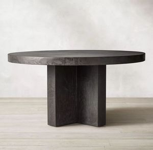 Mesa de Comedor para Jardín, Mesa de Comedor para Patio Exterior, Mesa de Comedor Redonda de Hormigón - Product Image 2