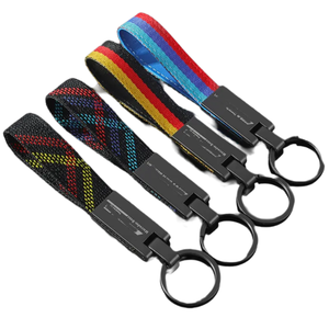 Boucle Porte-clés Tricolore Nylon Tressé <span class=keywords><strong>Sangle</strong></span> Métal Clé De Voiture Accessoire Avec Drapeau Couleurs Pour Allemand Pour Italien Pour BMW - Product Image 3