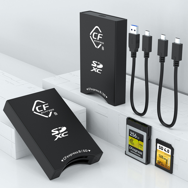High-Speed 10Gbps UHS-II Card Reader External Installation Simultaneous Read & Write for CFexpress Type B & 4.0 SD Card