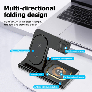 3 in 1แท่นชาร์จเร็ว15W แบบพับได้โลโก้ OEM สำหรับ <span class=keywords><strong>iPhone</strong></span> 15 <span class=keywords><strong>14</strong></span> 13 12 <span class=keywords><strong>PRO</strong></span> <span class=keywords><strong>MAX</strong></span> สำหรับ <span class=keywords><strong>airpods</strong></span> สำหรับนาฬิกา - Product Image 5