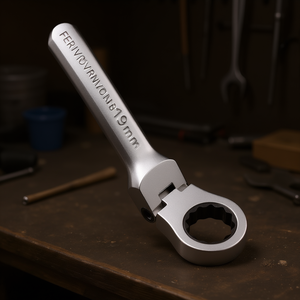 Clé combinée Fervi 19 mm avec tête à cliquet articulée - Product Image 3