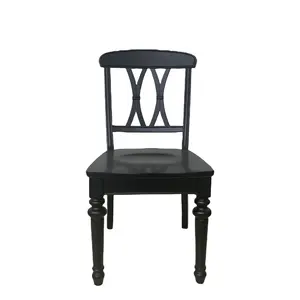 Cadeira de maquiagem com encosto X, cadeira de espera, encosto americano para casa, madeira maciça, banco vintage para restaurante, cadeira de jantar