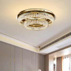 Décoration de la maison Suspension Suspension Salon Moderne Anneau Rond Verre Cristal Plafonnier - Product Image 2