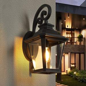 DB Outdoor <b>Wall</b> Lantern 2-Pack Black <b>Vintage</b> LED <b>Light</b> Fixture with Clear Glass Panels Warm White CCT Waterproof Exterior Lighti - Product Image 3