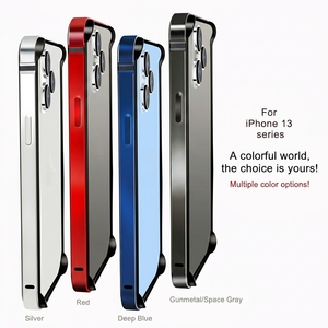 Nouvelle coque de téléphone en métal électro-plaqué pour <span class=keywords><strong>iPhone</strong></span> 13 Pro Max, protection 360°, antichoc, anti-traces de doigts, pare-chocs pour téléphone - Product Image 3