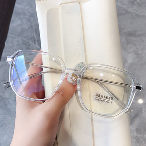 Artistic Retro Style Rectangle Eyeglasses <b>Frames</b> <b>Black</b> Plastic Metal <b>Frame</b> Blue Light Protection UV400 Lenses Unisex - Product Image 2