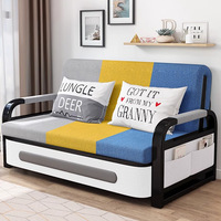 Sofá Cama Plegable Moderno con Estructura Metálica y Tapicería de Tela, Doble Uso para Apartamentos y Dormitorios
