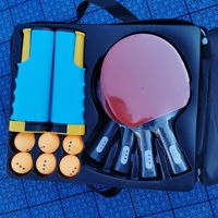 Raquette de Tennis de Table 4 joueurs 6 balles ensemble professionnel Portable maison Durable bois bon caoutchouc raquette de Tennis de Table ensemble