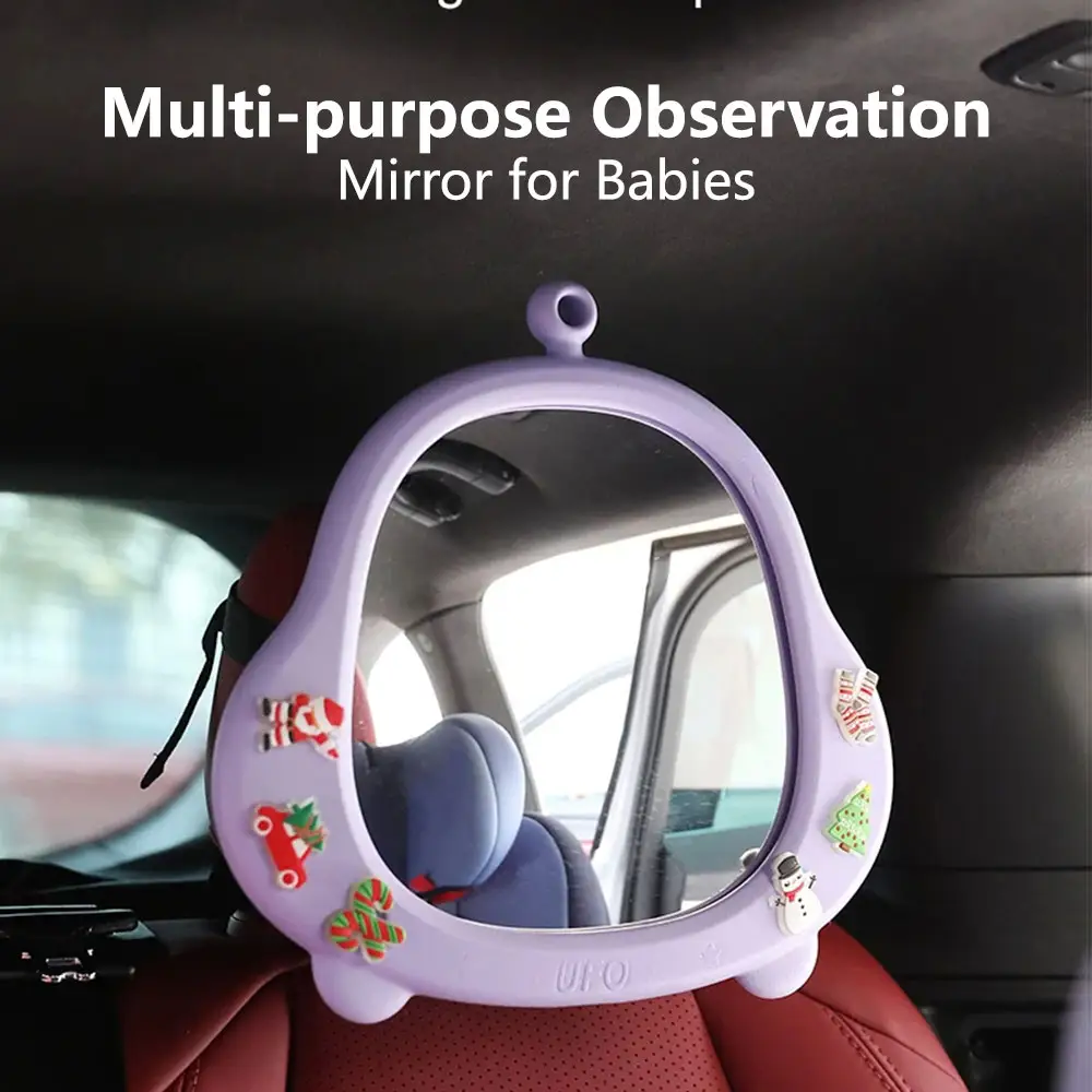 SUNNUO Dos Desenhos Animados DIY Macio EVA Car Back Seat Espelho Pendurado Buraco Design Bebê Carro Segurança Espelho Retrovisor