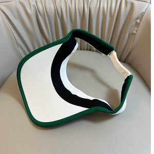 Visière de tennis blanche avec bordure verte, respirante, pare-soleil, unisexe, chapeau de sport d'extérieur - Product Image 2