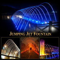Fontaine interactive commerciale à jets d'eau programmables avec lumières RGB/laser, étanche IP68, en acier inoxydable, pour extérieur, pour enfants