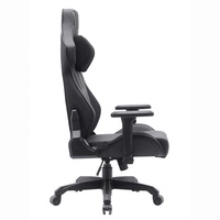 Chaise de jeu robuste de luxe de grande taille à mousse à mémoire de forme cadre en acier pivotant noir 4d accoudoir