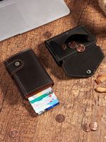 Aiguonimu Dompet Kartu Pop-Up kulit asli mewah Dompet casing Bank Otomatis logam aluminium untuk kartu bisnis penjualan pabrik