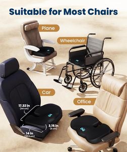 Coussin de siège en mousse à mémoire de forme recommandé par les médecins pour les chaises de bureau, les voitures, soulagement ergonomique des douleurs au coccyx et à la sciatique, housse amovible - Product Image 5