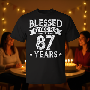 Camiseta Blessed By God For 87 Years, regalo del 87º cumpleaños para hombre - Product Image 3