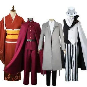 Deluxe Halloween Mens Outfit Anime Bungo Stray Dogs Costume Nikolai Gogol Cosplay Costume with Cloak