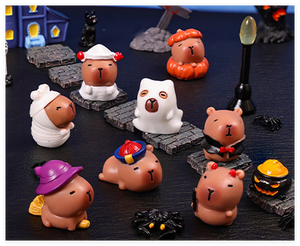 Miniatura 3D <span class=keywords><strong>de</strong></span> Halloween, Zombi, Vampiro, Fantasma, Momia, Mago, Calabaza, Ignis Fatuus, Demonio, Capibara, Figura <span class=keywords><strong>de</strong></span> Animal Adorable, Juguetes Meng Dai - Product Image 3