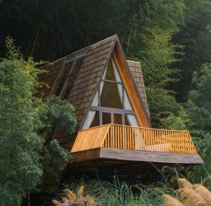 A-Frame Waterproof Steel Wood Container Prefab <strong>Wooden</strong> <strong>House</strong> for Apartment Villas or Hotels - Product Image 3