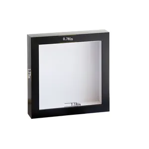 Profundidade de venda por atacado personalizada, profundidade de 6 cm 8x8, 12x12 nova caixa de sombra 3d branco e preto moldura de fotos de plástico quatro cores