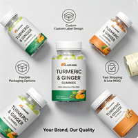 Gummies Curcuma Gingembre 1350mg 750mg - Soutien Articulaire et Anti-inflammatoire - Végétalien Sans OGM Marque Blanche OEM