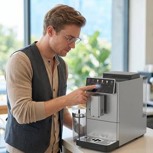 เครื่องชงกาแฟเอสเพรสโซ่กึ่งอัตโนมัติ CM03-A สมาร์ทดิจิตอลโฮมมิลค์จั๊ก แบบหม้อต้มคู่ พร้อมเมนูสีสันสดใส ระบบไอน้ำ ความจุ 40 ออนซ์ พร้อมเครื่องบดในตัว - Product Image 3