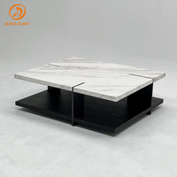 Table basse carrée haut de gamme pour salon, meubles modernes, tables basses en marbre blanc