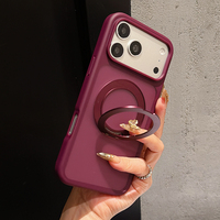 Étui de téléphone portable en PC+TPU mat avec support magnétique rotatif à 360° de qualité supérieure 2,0 mm pour iPhone 18 Pro Max