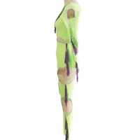 Violet feuille vert lime danse justaucorps adulte enfant Jazz Sequin danse Costume une jambe pantalon gland scène Performance gymnastique Costume
