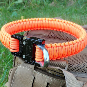 Collar de perro Paracord resistente personalizado de fábrica con hebilla de hardware Collar grueso duradero para perro grande mediano - Product Image 4