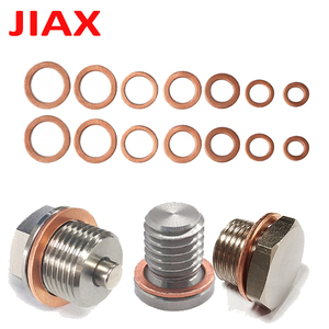 Kit de 50 Arandelas de Sellado de Cobre M8-M20, Juego de Arandelas Planas de Metal Puro, Junta para Tapón de Drenaje de Aceite, Tornillo, Tuerca, Herramientas de Ferretería Automotriz - Product Image 1