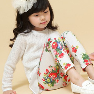 Venta al por Mayor de Ropa Infantil, Pantalones con Estampado Floral de Estilo Chino Tradicional para Niñas Bebés de China - Product Image 1